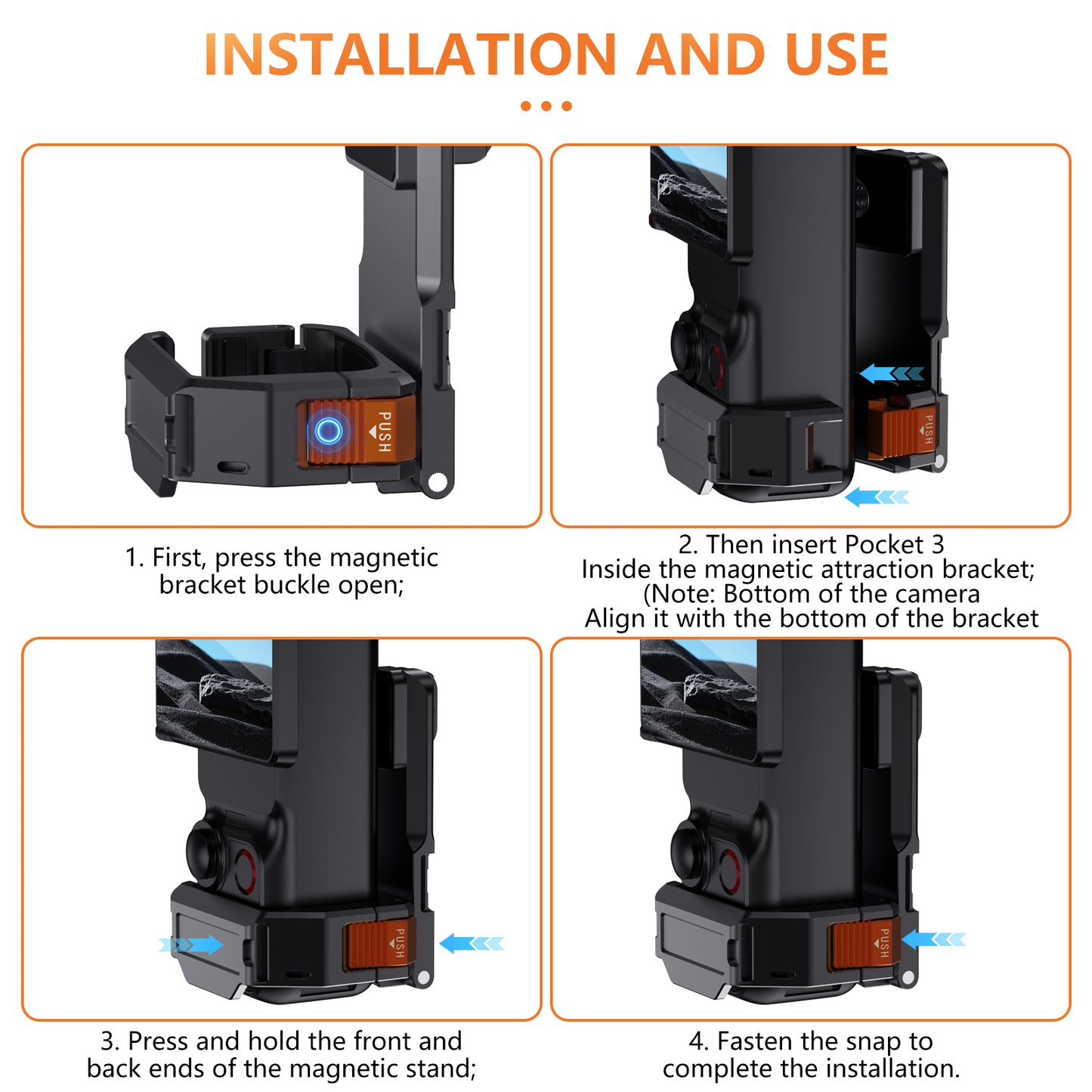 Pocket 3 Multifunctional Magnetic Quick Release Bracket Mount for DJI Pocket 3 Camera Accessories