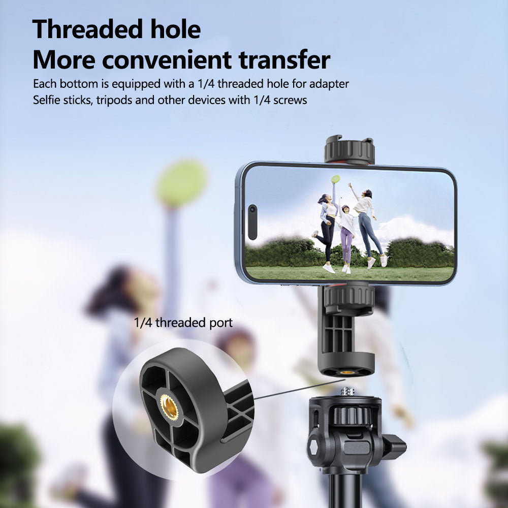 BJ-01 Universal Phone Clamp with 1/4 Mount & Cold Shoe for Light and Mic