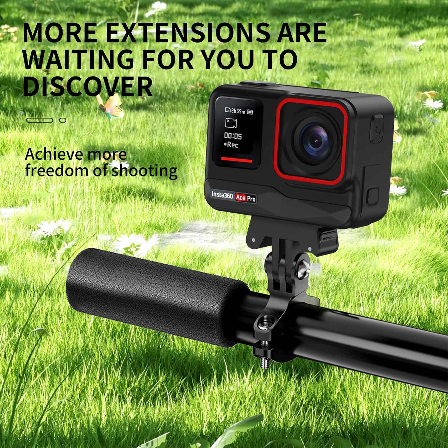 Tokdance Insta360 Metal Action Mount Base – Two-Prong Conversion Adapter