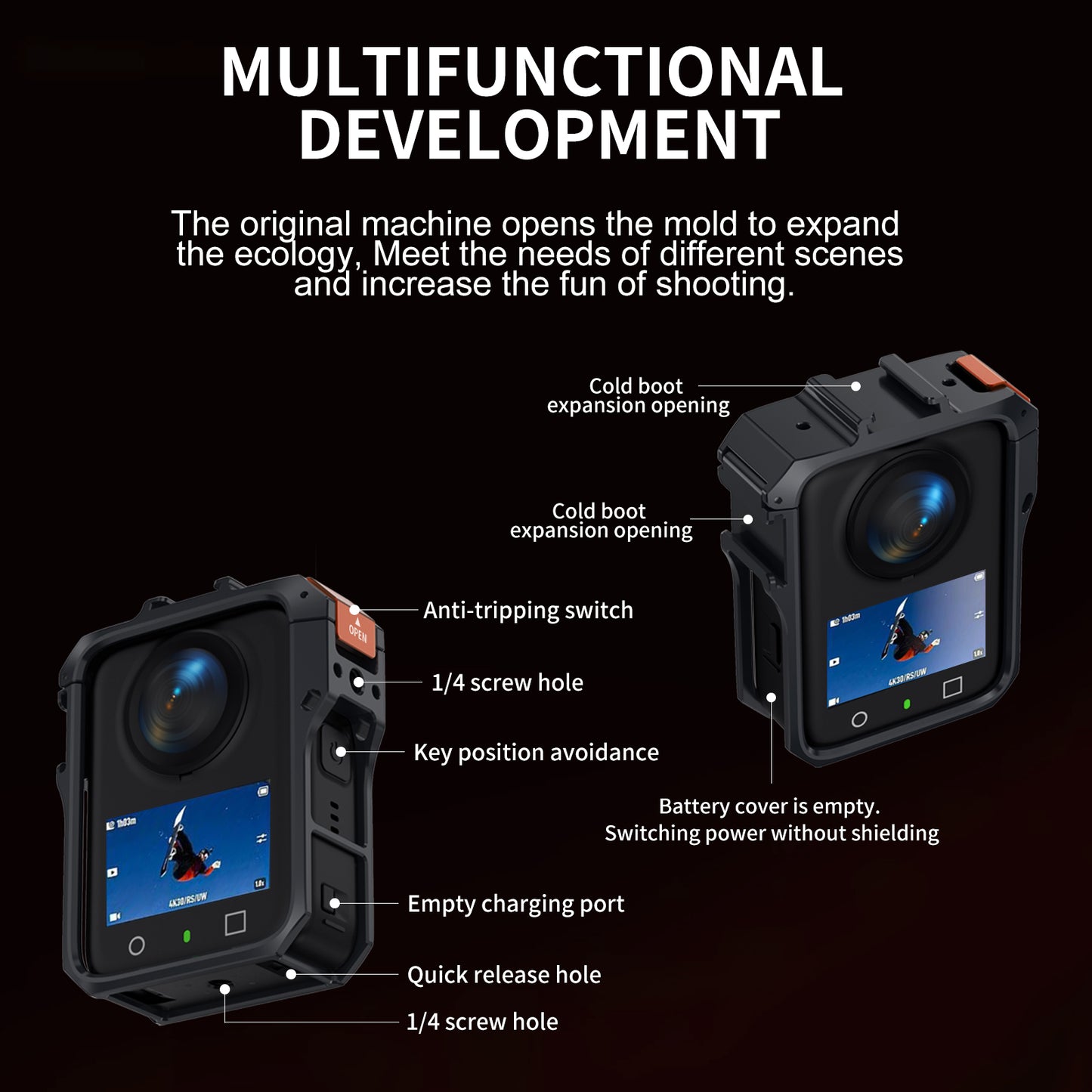 TL04 Aluminum Camera Cage for DJI Osmo Action - Protective Vlogging Rig