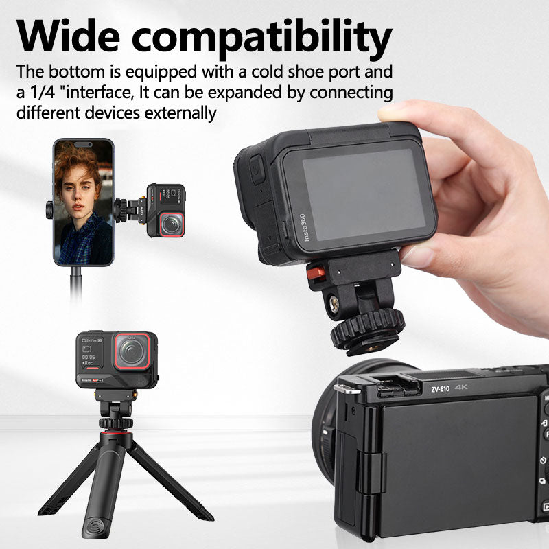 Insta360 Ace Plastic Cold Shoe Mount | Lightweight Quick-Release Swivel Adapter for Action Camera Accessories