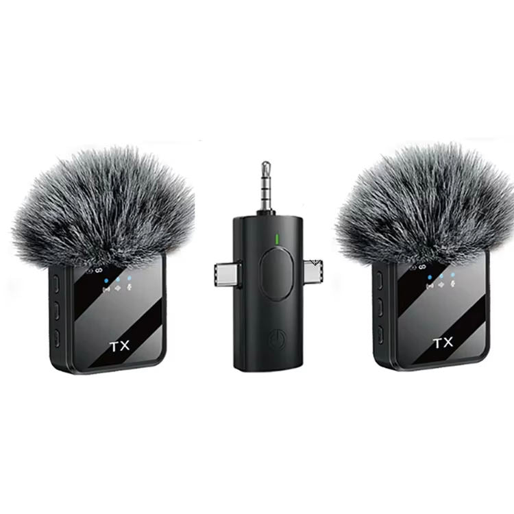 Universal Wireless Microphone for Vloggers, Compatible with Mobile Phones and Cameras