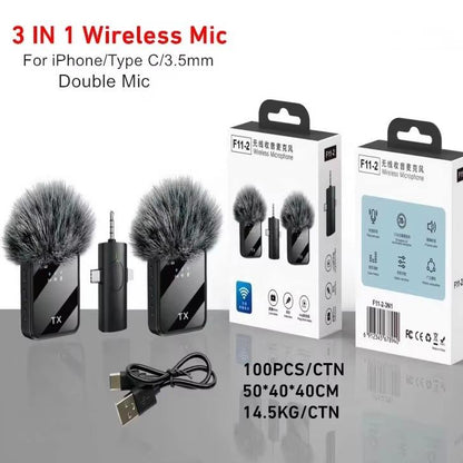 Universal Wireless Microphone for Vloggers, Compatible with Mobile Phones and Cameras