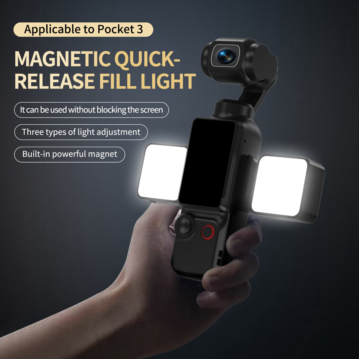 Tokdance Pocket 3 Dual LED Light Kit – Magnetic Dual Fill Lamps (High-CRI)