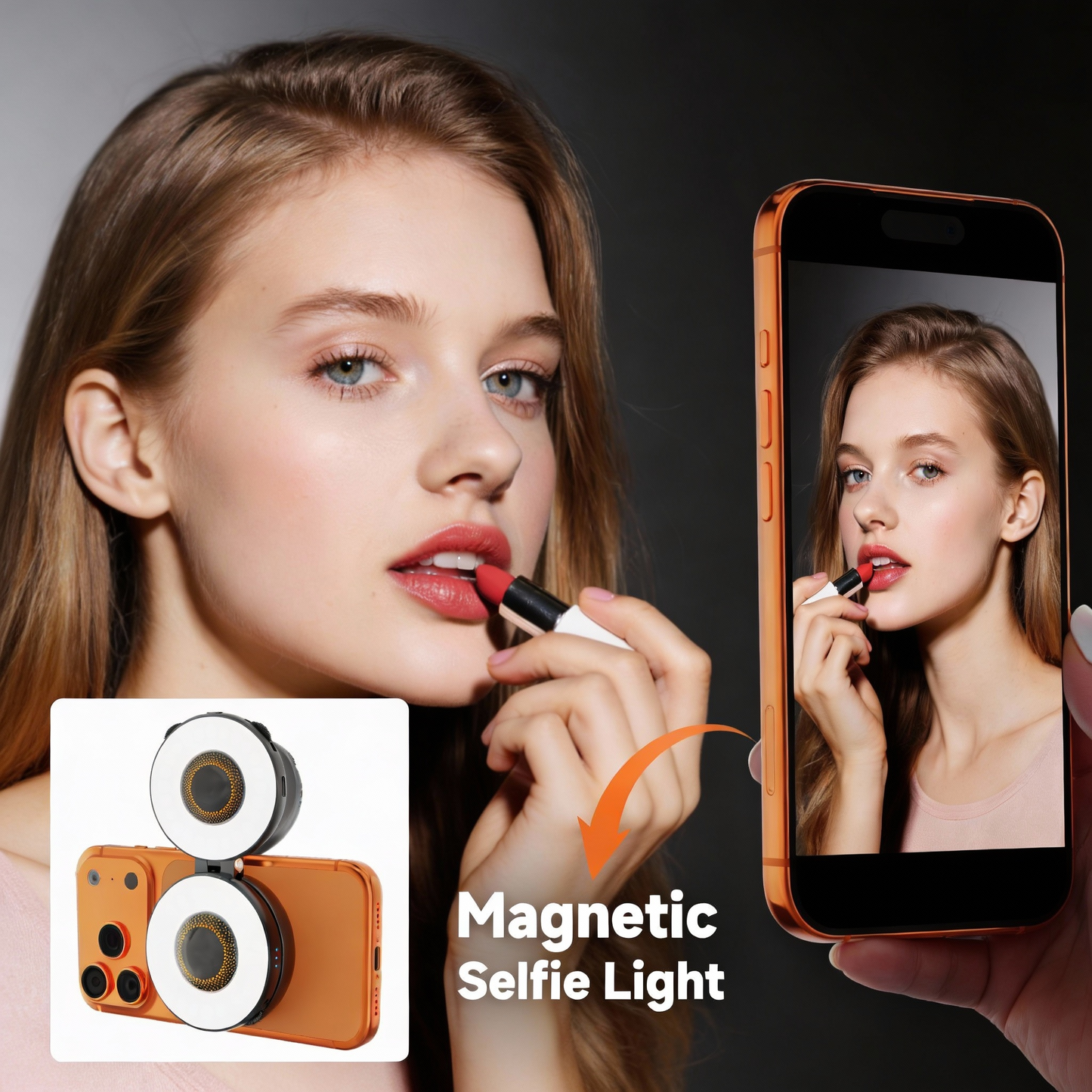 PL24-Magnetic Fill Light for iPhone, Adjustable & Extendable LED Phone Light