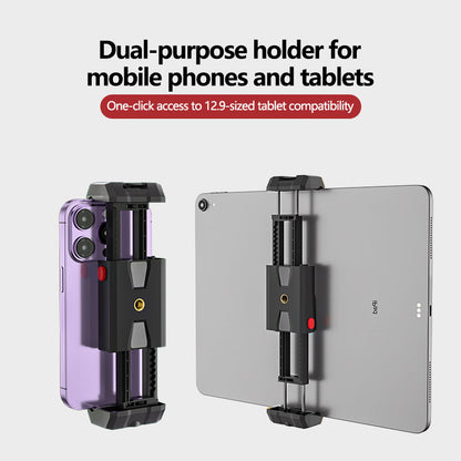 MC01 Adjustable Phone & Tablet Clamp | 1/4" Tripod Mount Compatible Holder