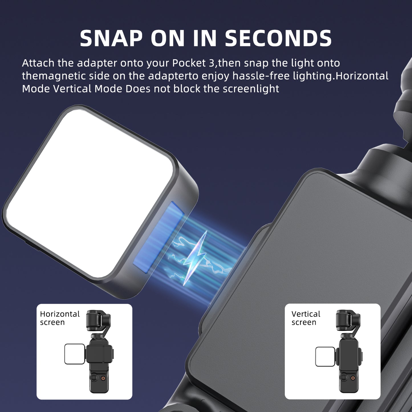 Tokdance Pocket 3 LED Light Kit – Single Fill Lamp (Magnetic, High-CRI)