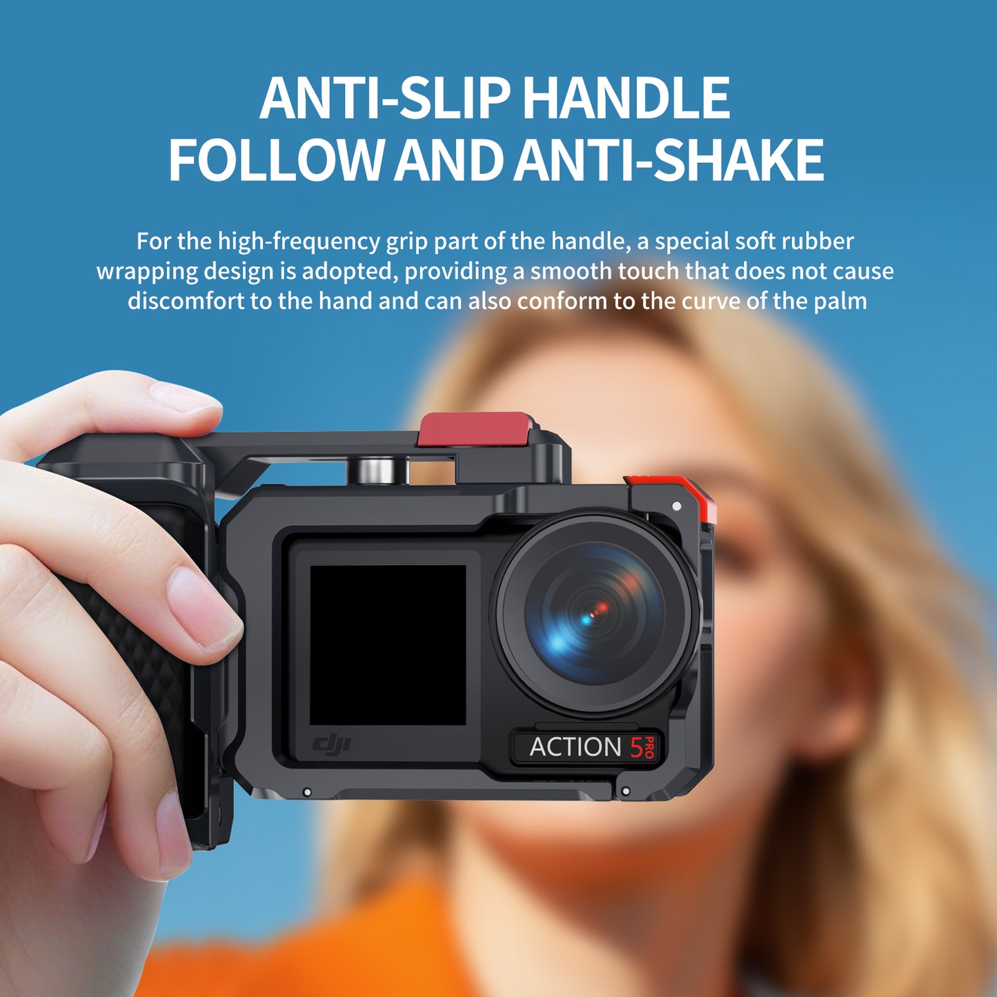 EI01Street Photography Handle Kit for DJI Action 5 Pro - Magnetic Camera Cage & Grip