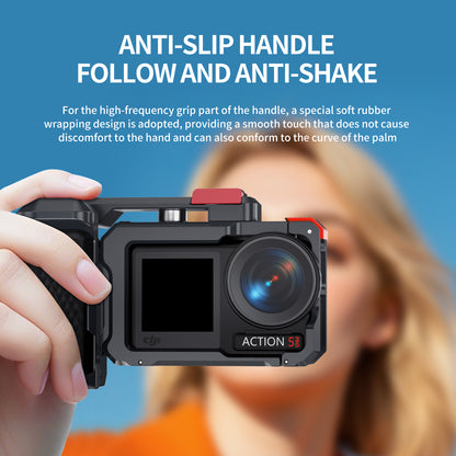 EI01Street Photography Handle Kit for DJI Action 5 Pro - Magnetic Camera Cage & Grip