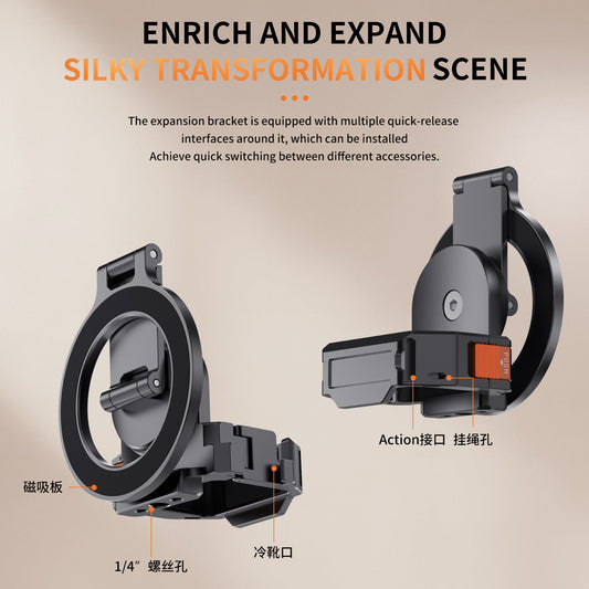 Pocket 3 MagSafe Magnetic Phone Holder Multifunctional Mount Bracket for DJI Pocket 3 and Smartphones