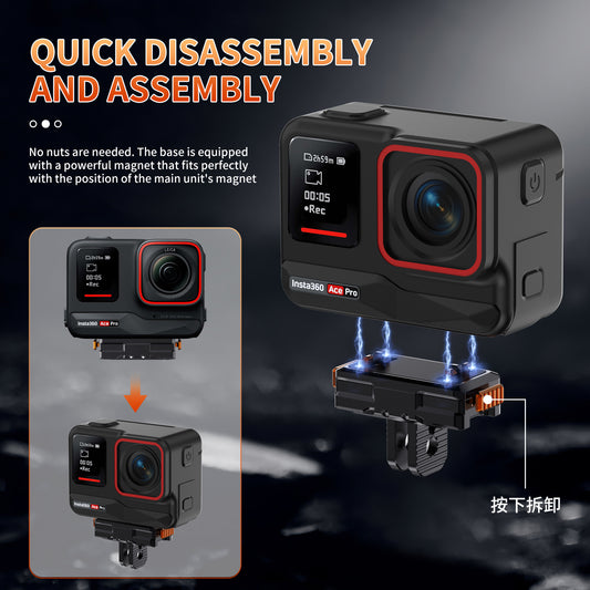 Insta360 ACE Metal Quick-Release Converter Base – Durable Action Mount Adapter