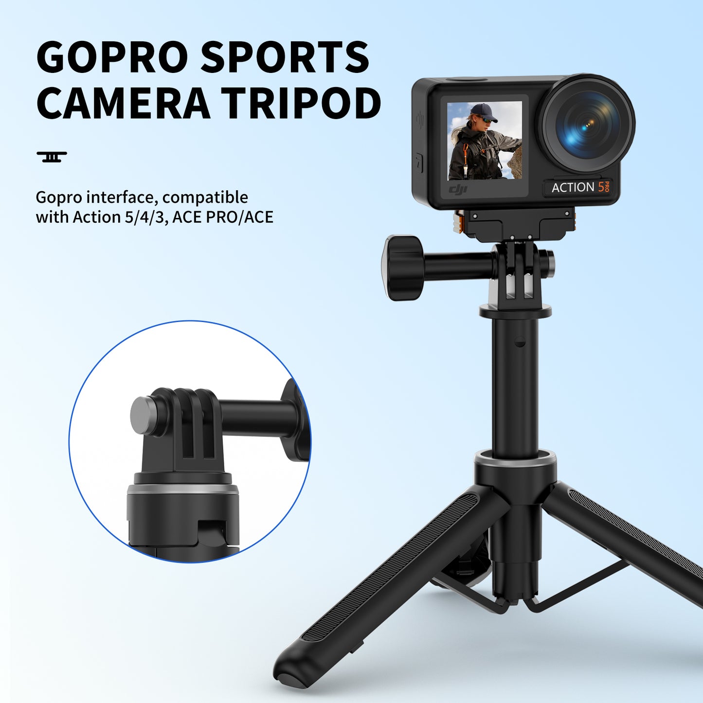 Universal Tripod Mount Compatible with GoPro Insta360 DJI Action Cameras