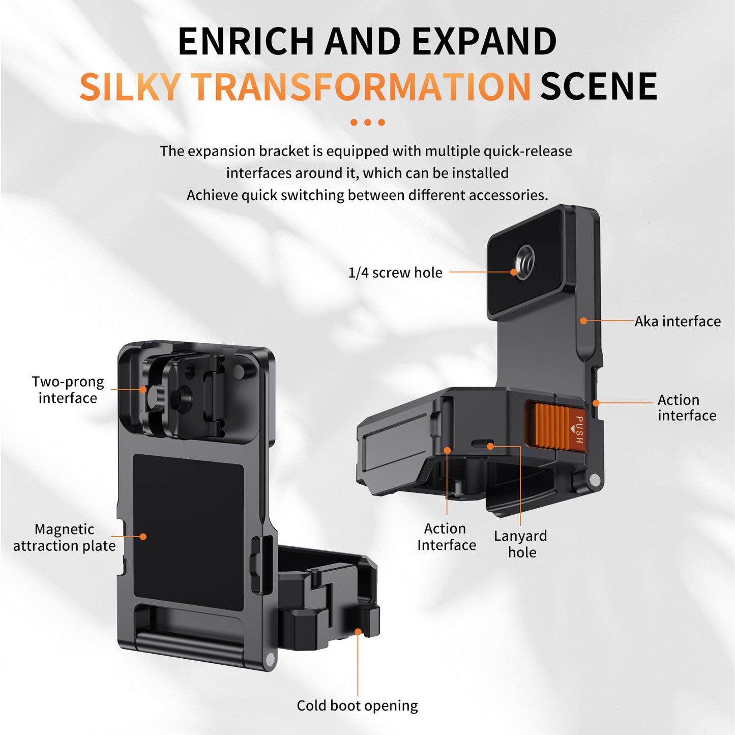 Pocket 3 Multifunctional Magnetic Quick Release Bracket Mount for DJI Pocket 3 Camera Accessories