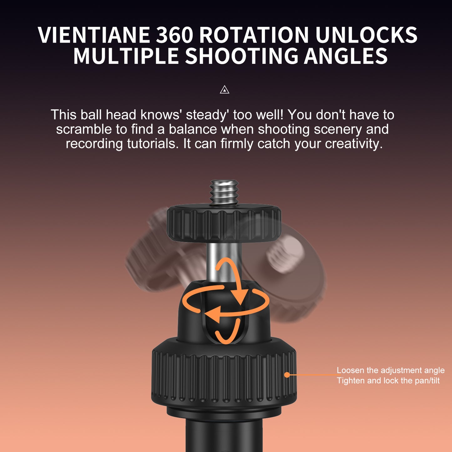 Tokdance Creator Ball Head Tripod – 1/4" Universal Desk & Travel Vlog Tripod