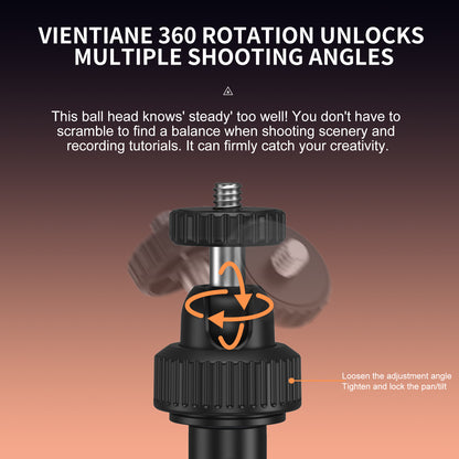 Tokdance Creator Ball Head Tripod – 1/4" Universal Desk & Travel Vlog Tripod