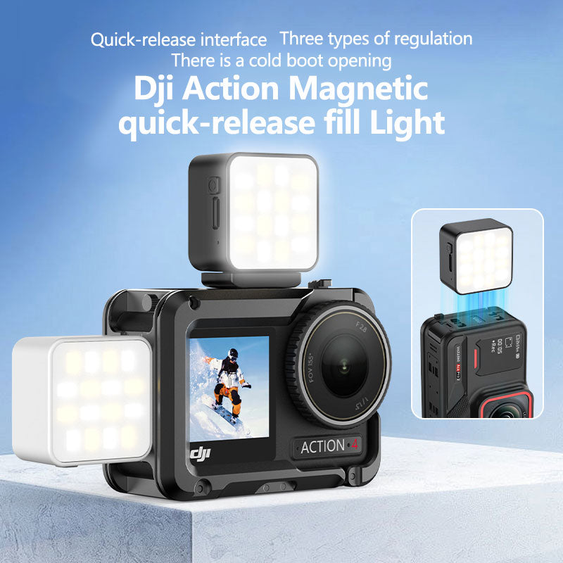 Magnetic Action Camera Fill Light | Portable LED Light for GoPro Insta360 DJI with Magnetic Quick-Mount Design