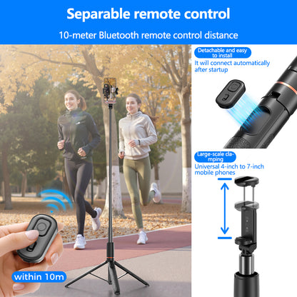 106BE Aluminum Alloy Bluetooth Selfie Stick Tripod, 162cm Extendable