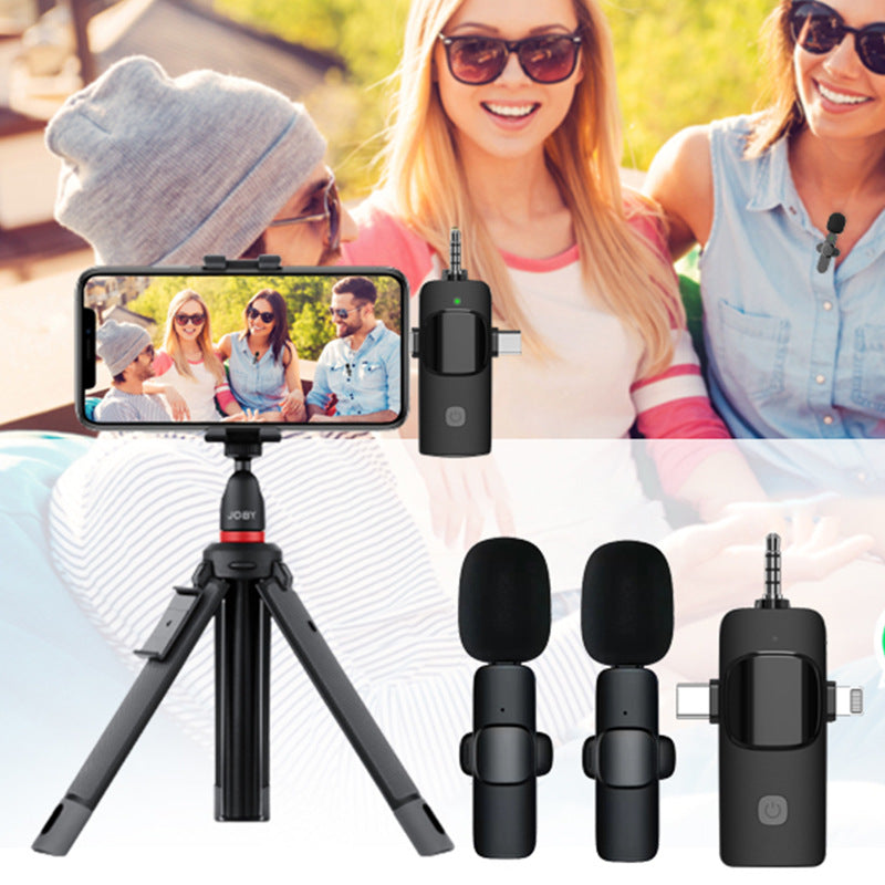 Wireless Microphone for Professional Vlog and Video Recording with Phones and Cameras