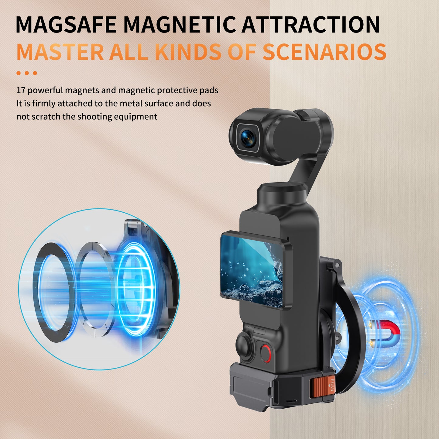 Pocket 3 MagSafe Magnetic Phone Holder Multifunctional Mount Bracket for DJI Pocket 3 and Smartphones