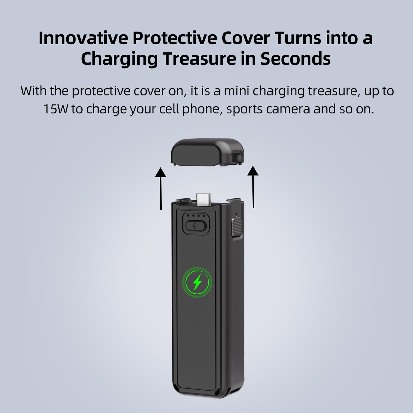 Pocket 3 Charging Handle – Extended Power Grip with Fast Charging and Tripod Mount for Action Camera