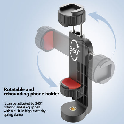 BJ-01 Universal Phone Clamp with 1/4 Mount & Cold Shoe for Light and Mic