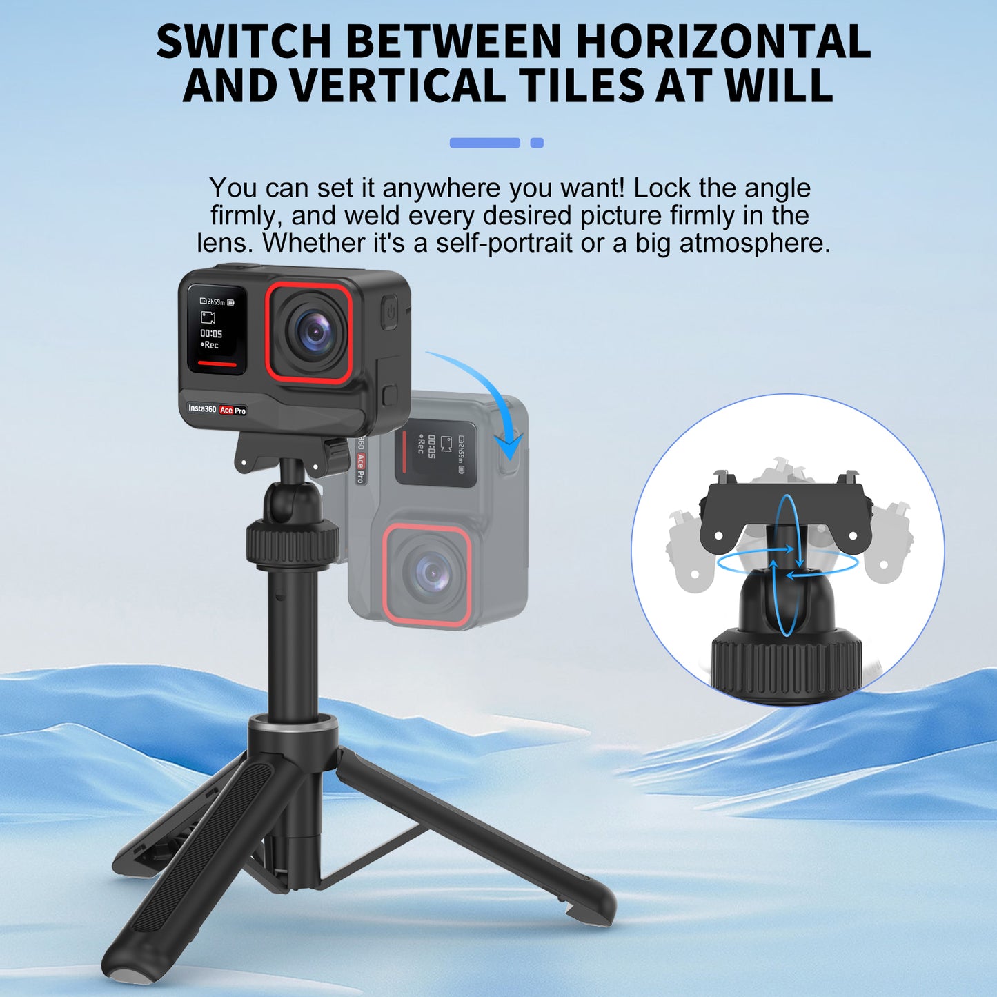 Tokdance ACE Creator Magnetic Tripod – Fast-Swap Magnetic Mount for Insta360 ACE