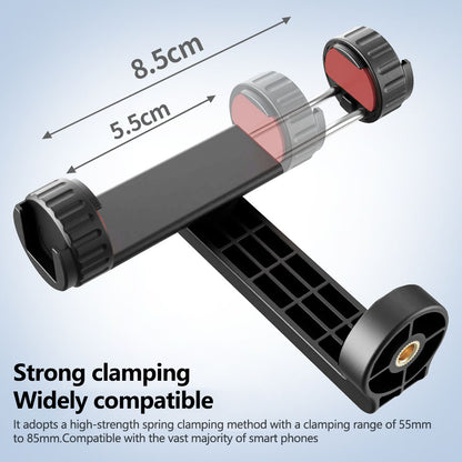 BJ-01 Universal Phone Clamp with 1/4 Mount & Cold Shoe for Light and Mic