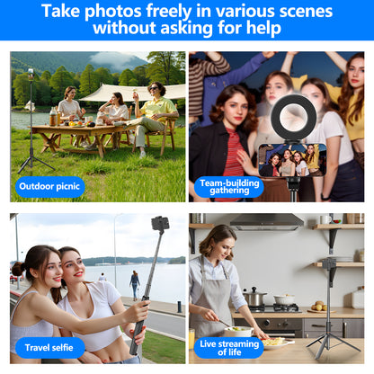 106BE Aluminum Alloy Bluetooth Selfie Stick Tripod, 162cm Extendable
