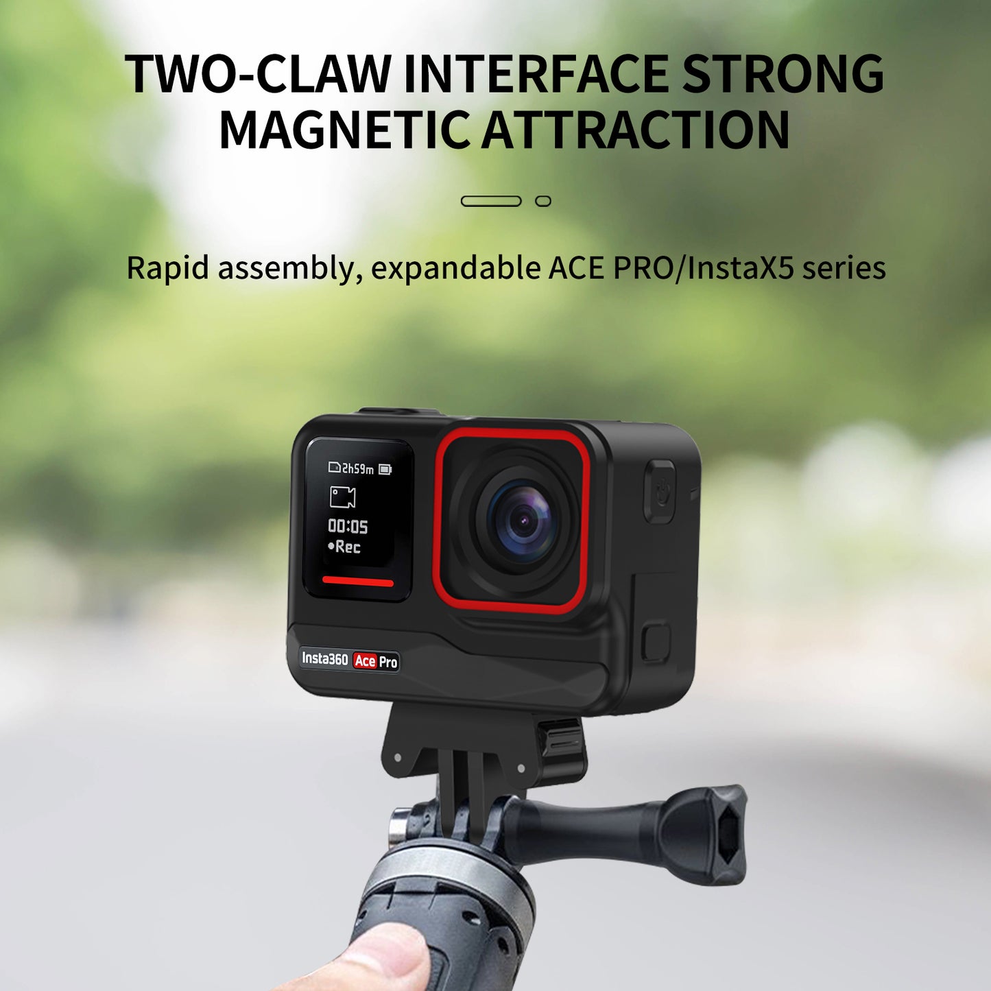 Tokdance Insta360 Metal Action Mount Base – Two-Prong Conversion Adapter