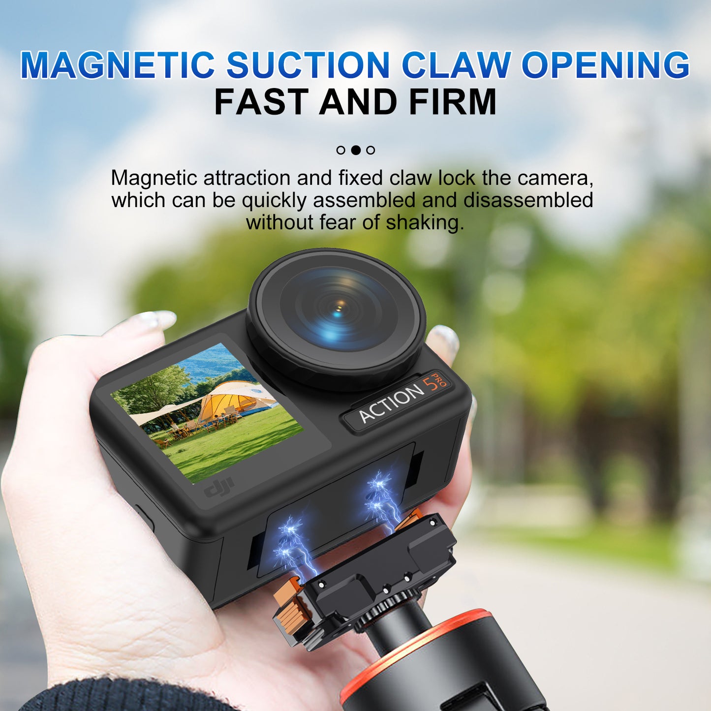 ACTION Magnetic Quick Release Metal Base for DJI Action Cameras – Stable Mounting with Easy Detachment