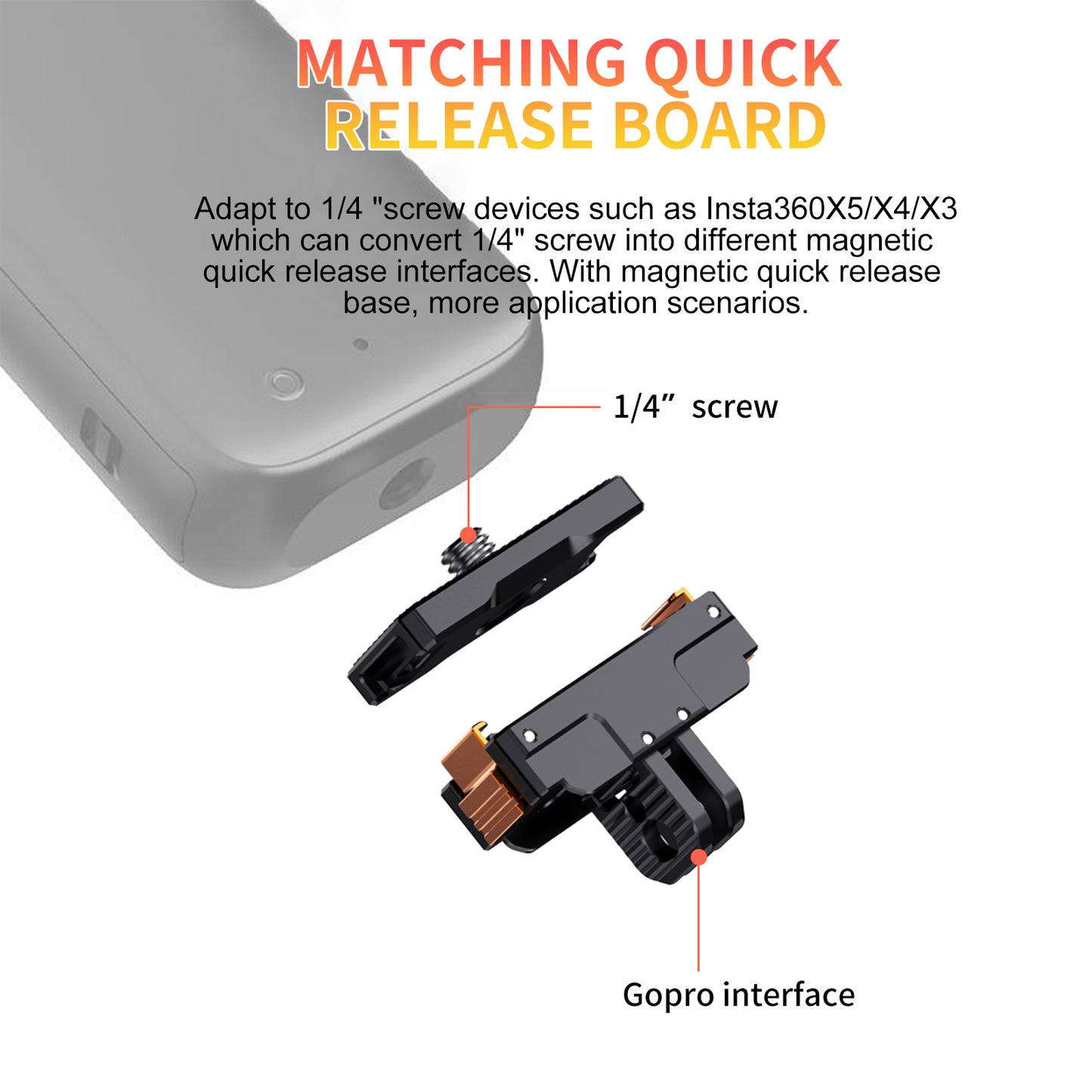 Tokdance KC05 Magnetic Quick Release Metal Base for  ACTION 2.0 Compatible Mount