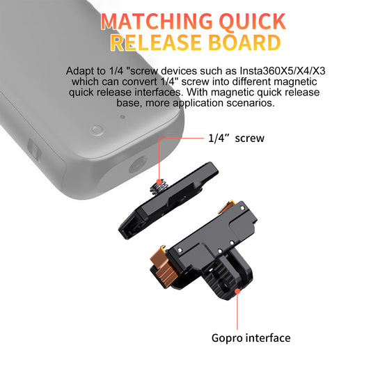 Tokdance KC05 Magnetic Quick Release Metal Base for  ACTION 2.0 Compatible Mount