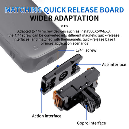 ACTION Magnetic Quick Release Metal Base for DJI Action Cameras – Stable Mounting with Easy Detachment