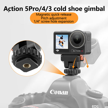 Insta360 AC-36 Action Camera Quick-Release Cold Shoe Mount | Durable Plastic Swivel Adapter for Accessories