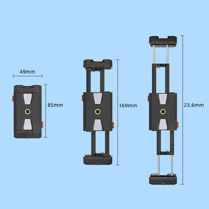 MC01 Adjustable Phone & Tablet Clamp | 1/4" Tripod Mount Compatible Holder