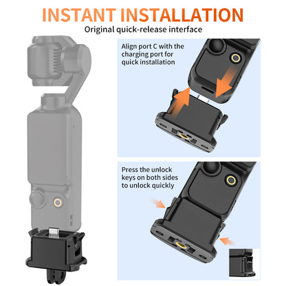 Pocket 3 Quick Release Charging Mount Base for DJI Pocket 3 Camera Accessories