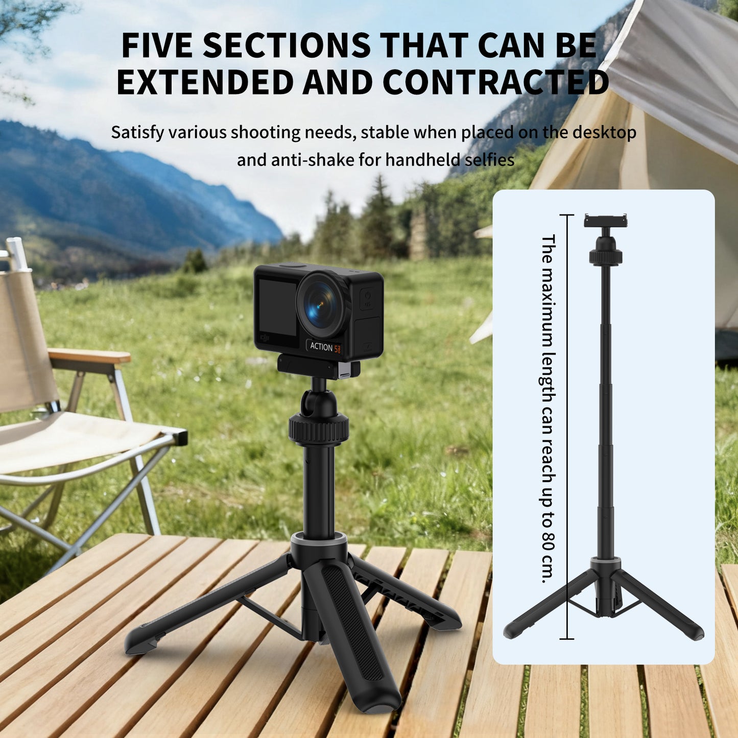 Tokdance Action Creator Tripod – Magnetic Quick-Release Mini Tripod for DJI Action Cameras
