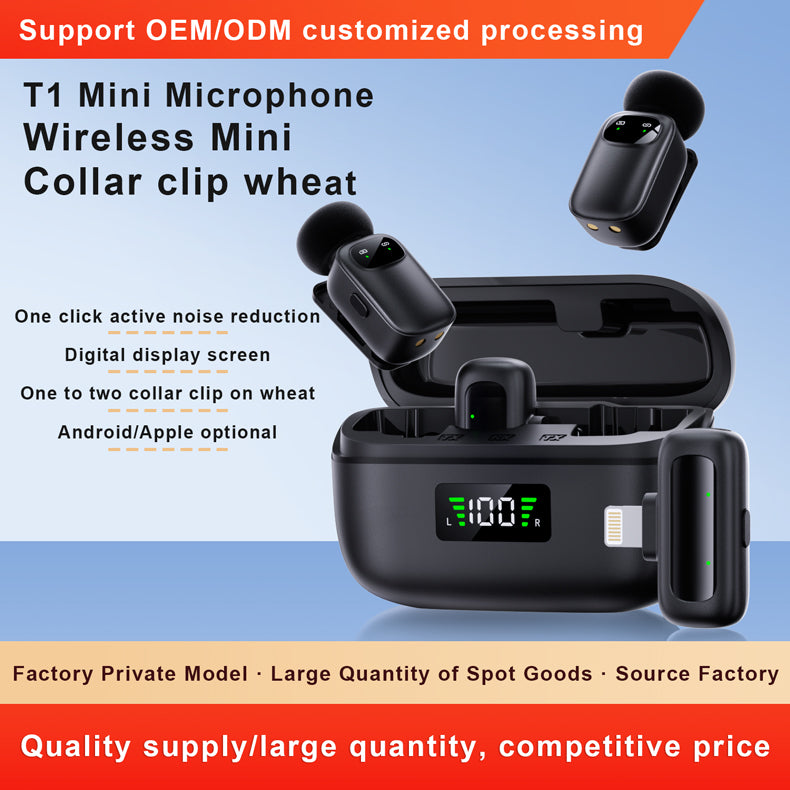 High-Quality Wireless Microphone for Vlog Audio, Works with Mobile