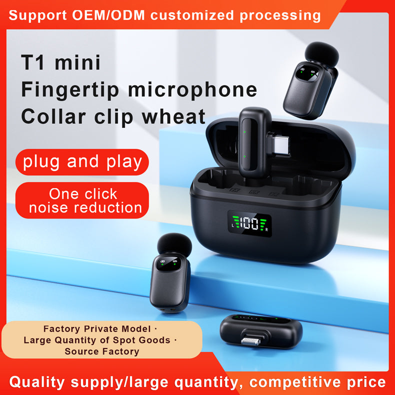 High-Quality Wireless Microphone for Vlog Audio, Works with Mobile